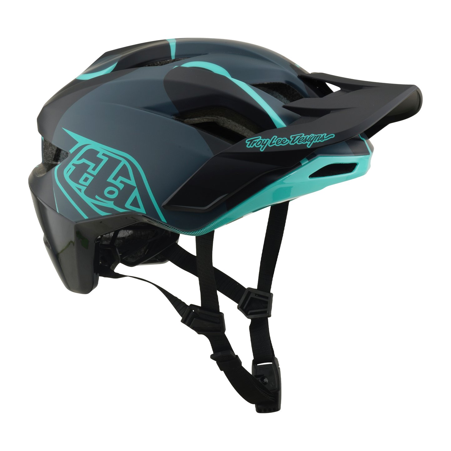 MTB přilba TROY LEE DESIGNS FLOWLINE SE MIPS BADGE Carbon/Blue