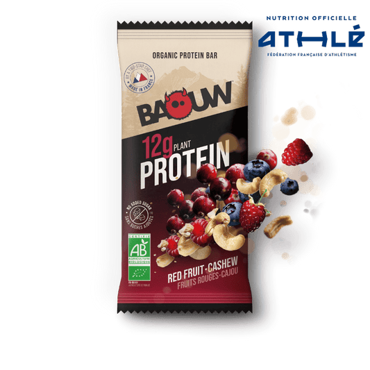 Proteinová tyčinka BAOUW ORGANIC EXTRA Red Fruits/Cashew (50g)