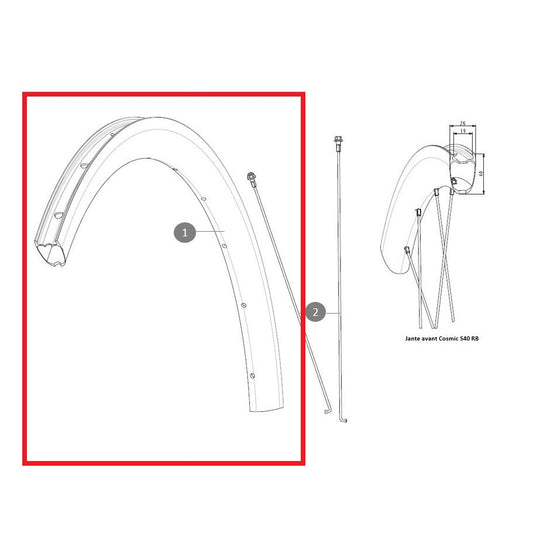 Ráfek zadního kola MAVIC COSMIC S40 RB