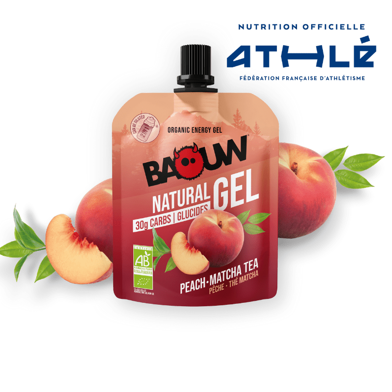 Energetický gel BAOUW Organic Peach-Matcha Tea (85g)