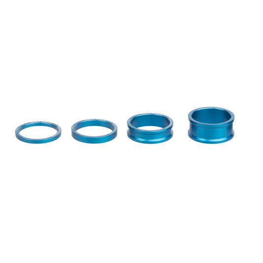 WOLF TOOTH Aluminum Steering Spacer Kit, 4-Piece, 1"1/8, Blue