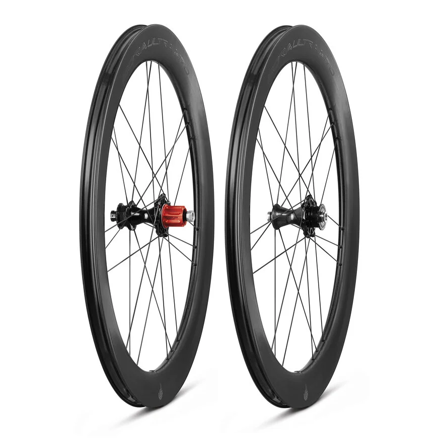 Pair of CAMPAGNOLO BORA ULTRA WTO 60 C23 DISC Tubeless Ready Wheels (Center Lock) Chrome