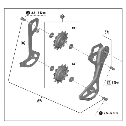 Klece zadní přehazovačky SHIMANO XTR RD-M8250 GS 12V
