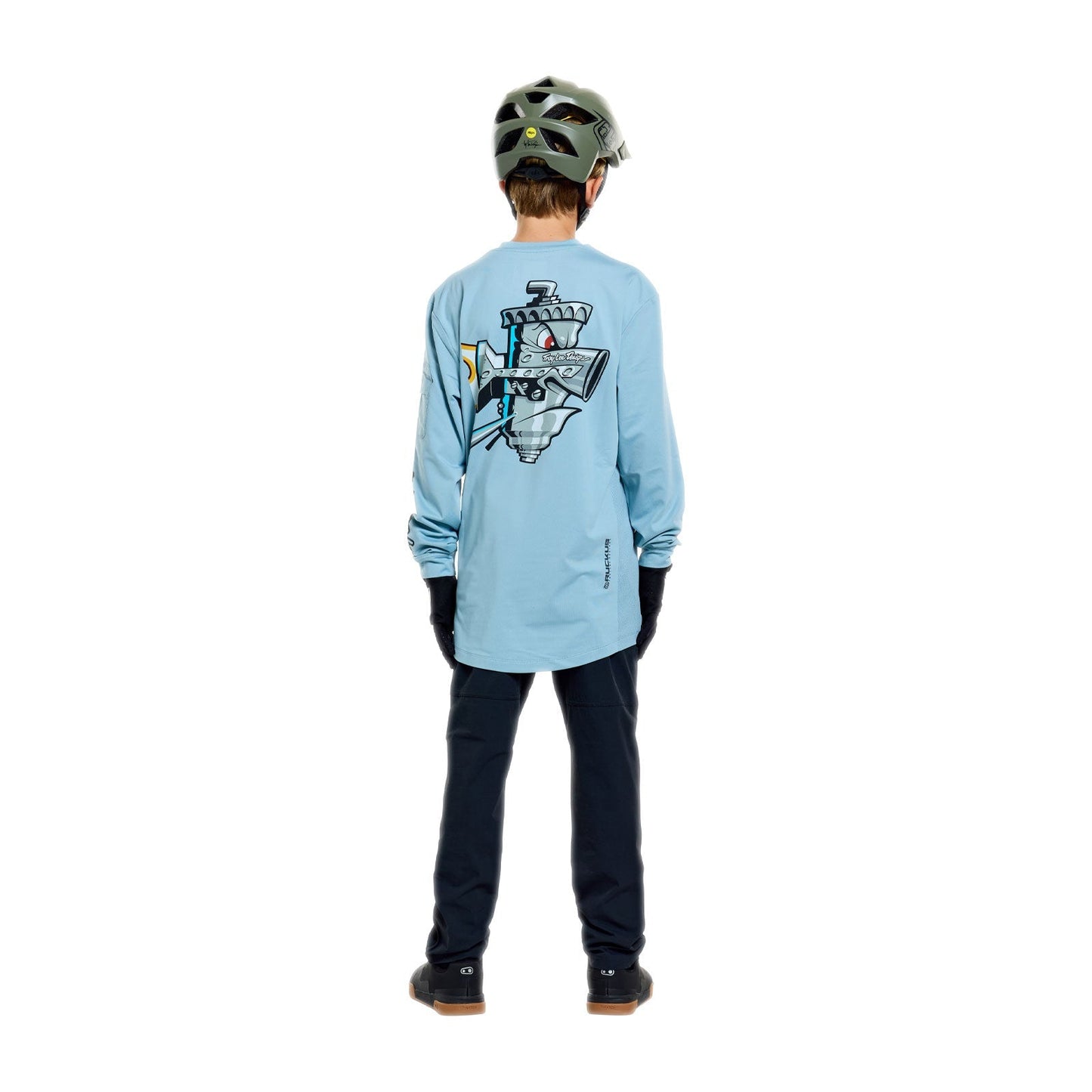 TROY LEE DESIGNS RUCKUS RIDE CARBS Juniorský dres s dlouhým rukávem modrý