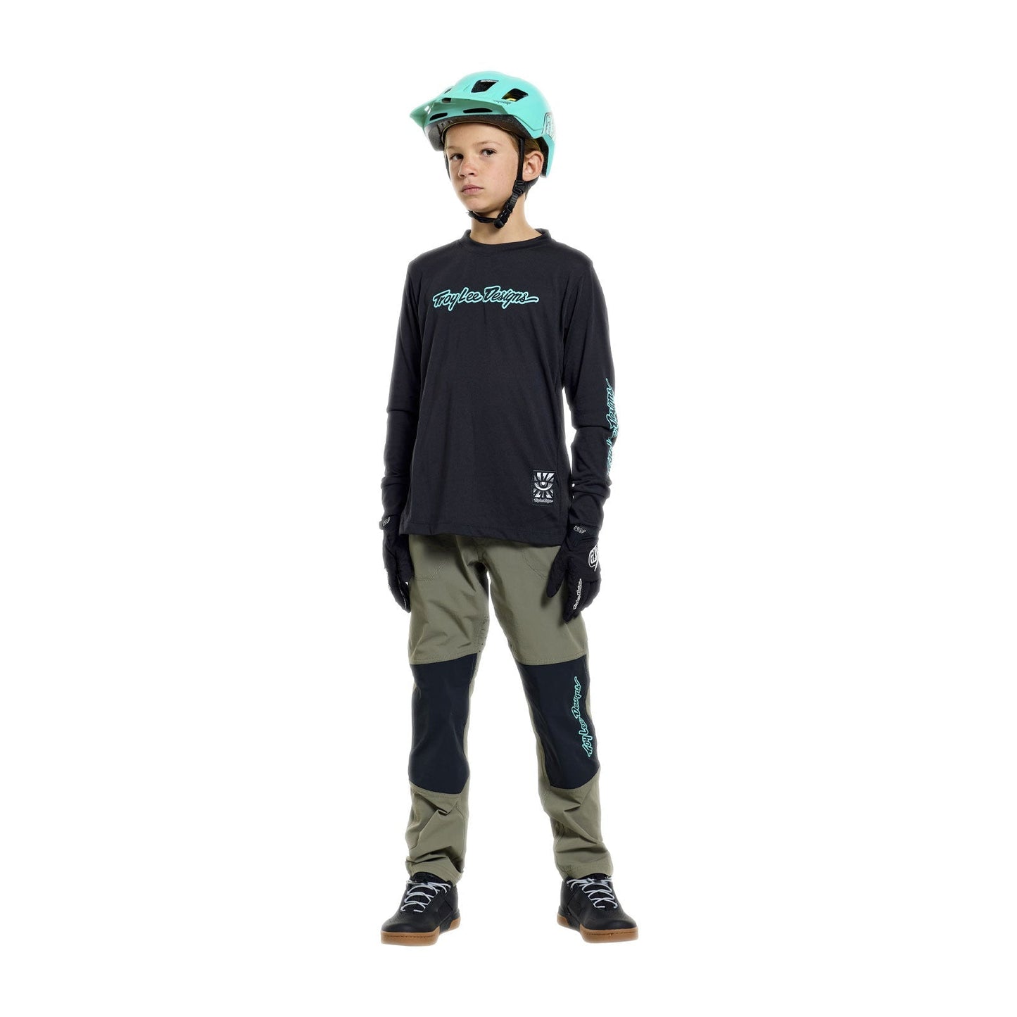 TROY LEE DESIGNS SKYLINE RIDE SIGNATURE Junior Long Sleeve Jersey Black/Green