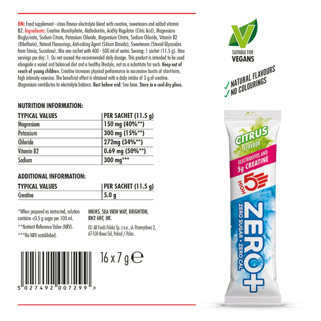 HIGH 5 ZERO+ Kreatinová hydratační tyčinka (11,5 g) Citron