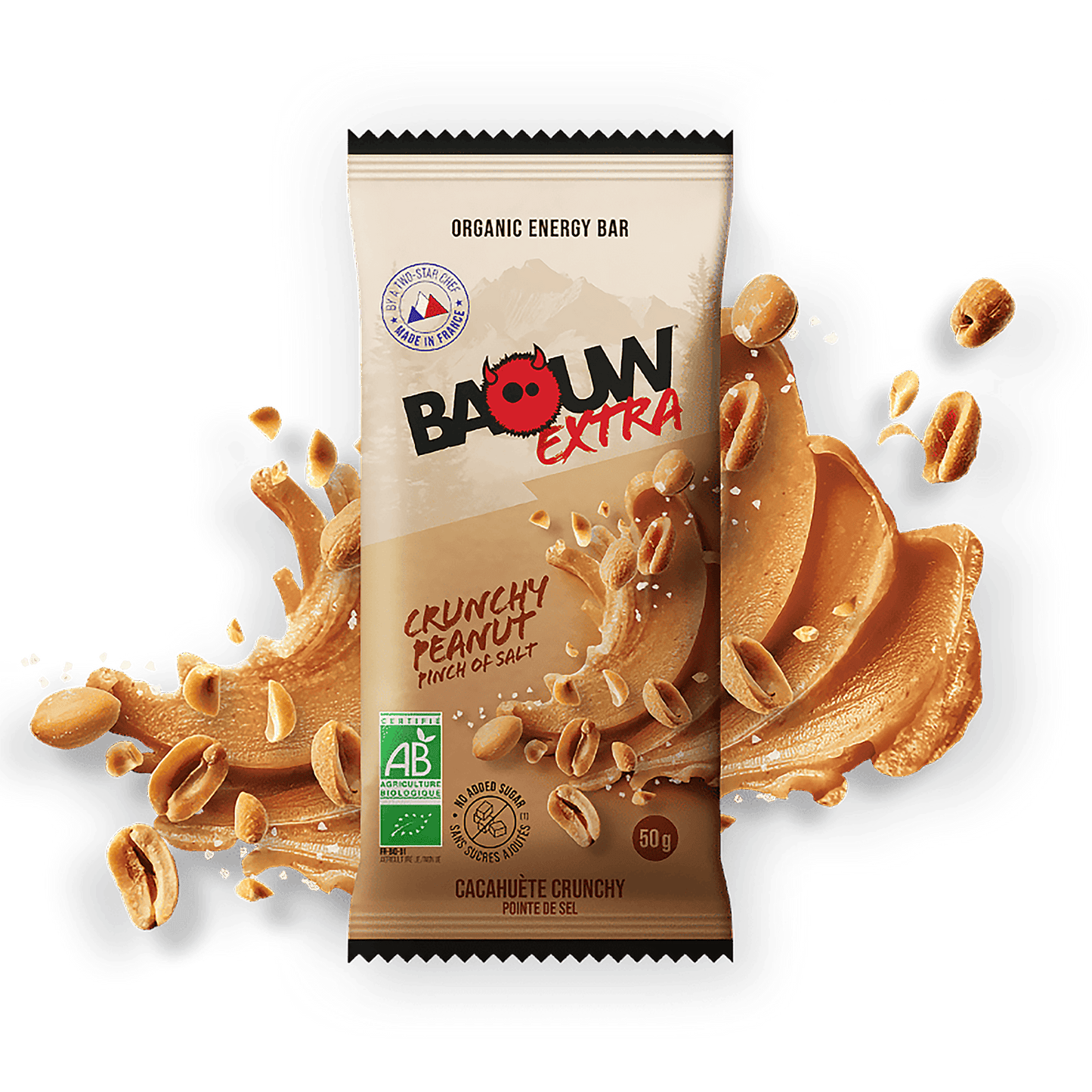 BAOUW ORGANIC EXTRA Crunchy Peanut Energy Bar (50g)