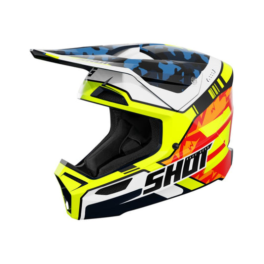 BMX přilba SHOT FURIOUS Flash Blue Neon Yellow Glossy