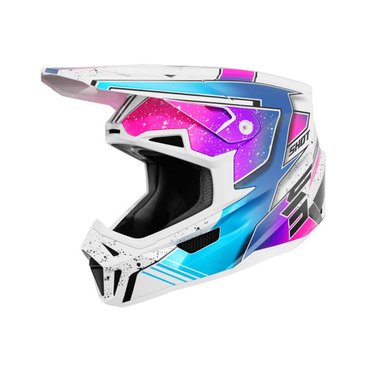 BMX helma SHOT LITE Racing bílá růžová perleťová