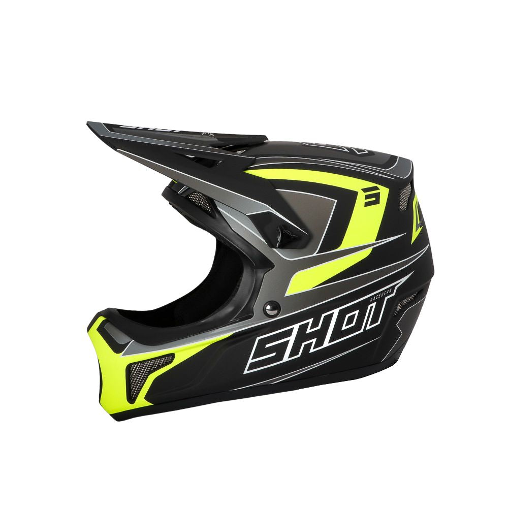 BMX helma SHOT ROGUE Level Black Neon Yellow Matt