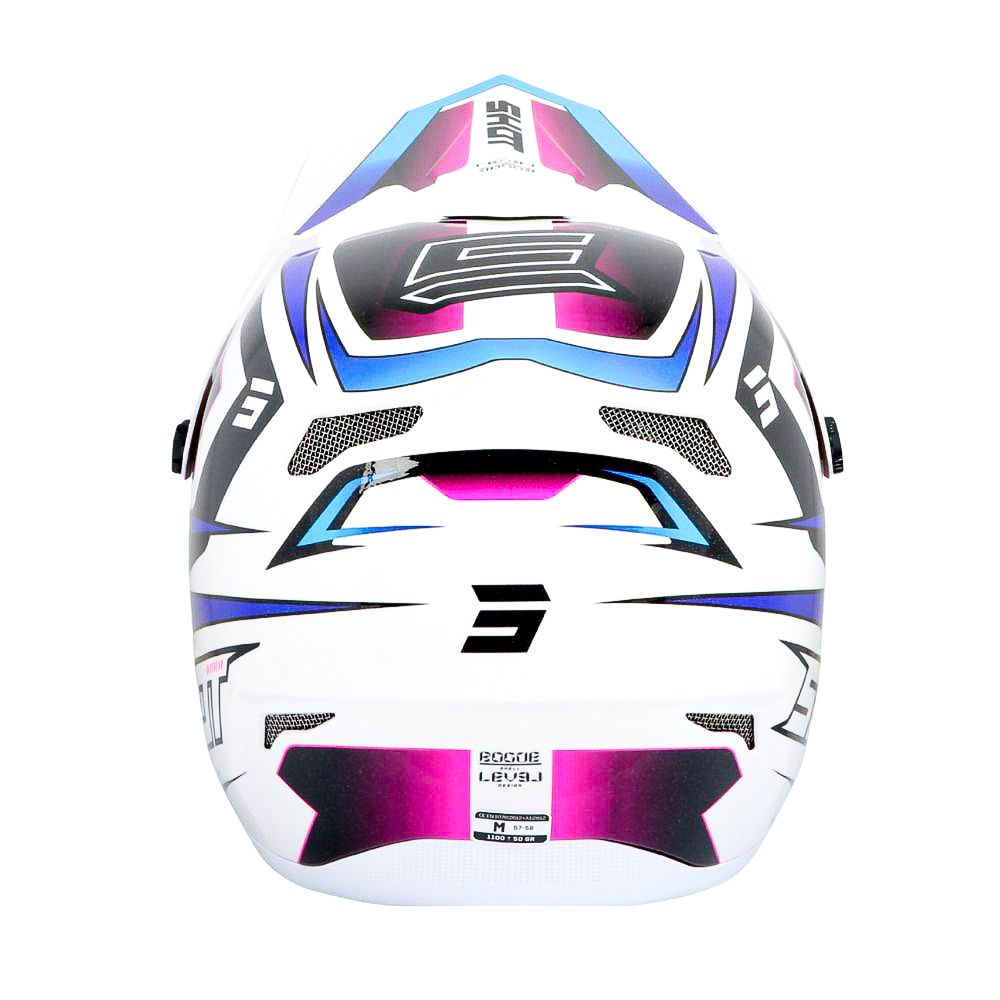 BMX helma SHOT ROGUE Level White Blue Pearly