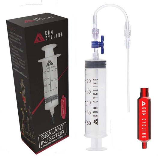 Stříkačka pro ventil KOM CYCLING Preventive Fluid Alu Valve