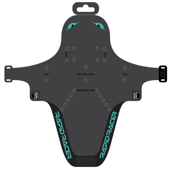RRP EnduroGuard Standard mudguard (forks 80 to 120mm) Black/Turquoise