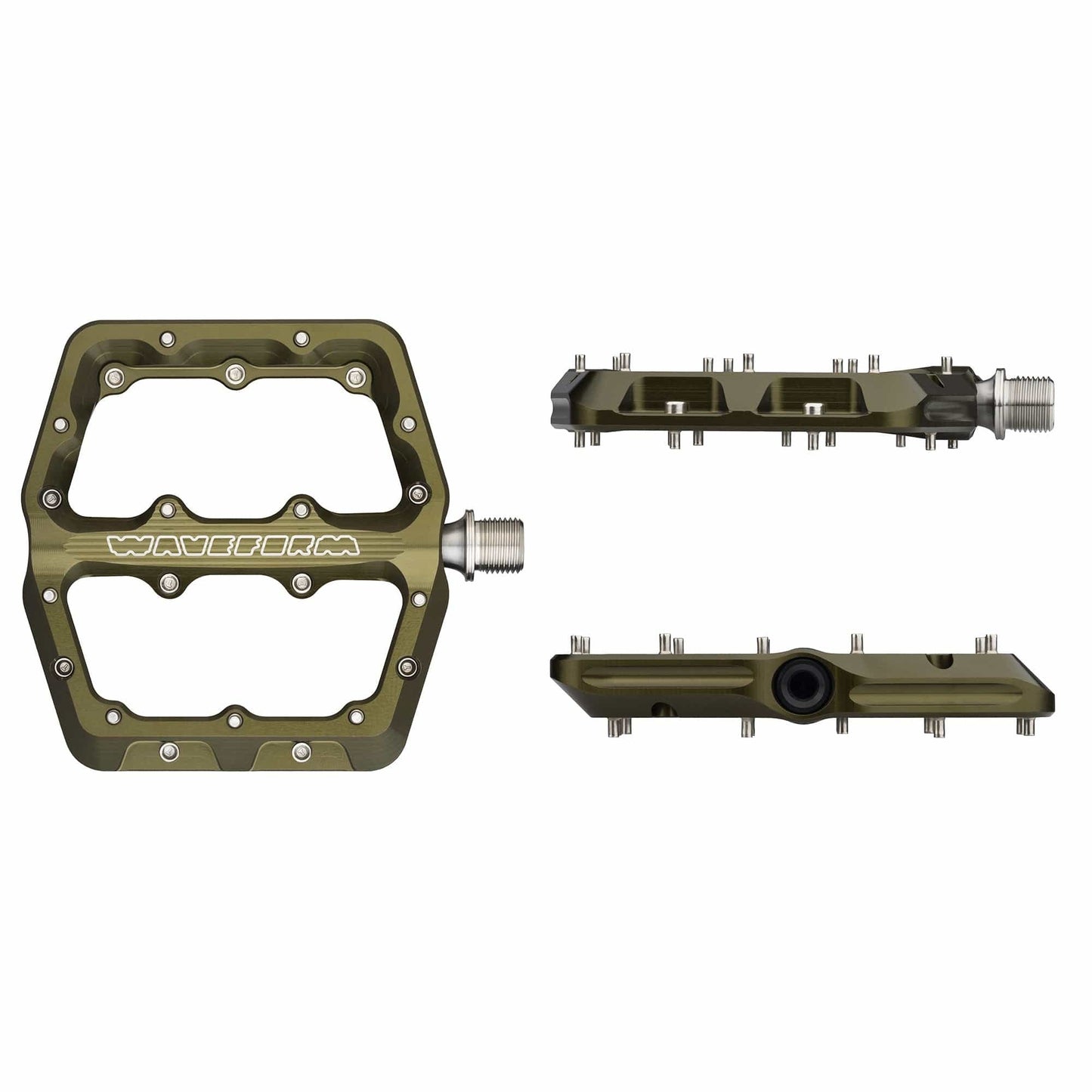 WOLF TOOTH WAVEFORM Large Olive Flat Pedals