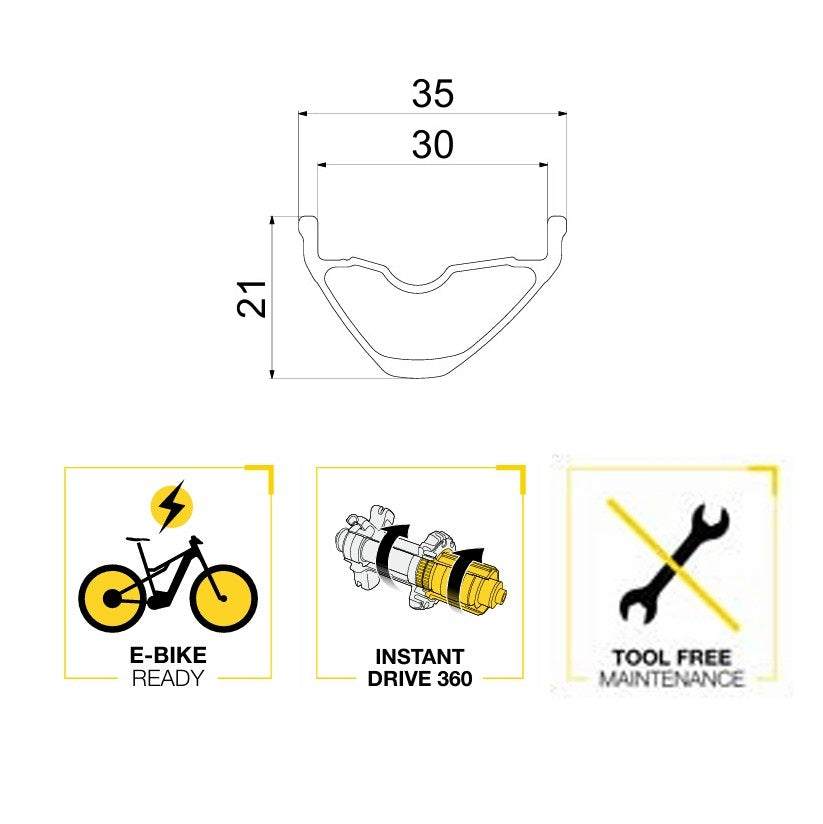 Pair of MAVIC E-CROSSRIDE 1 29" 30MM Wheels