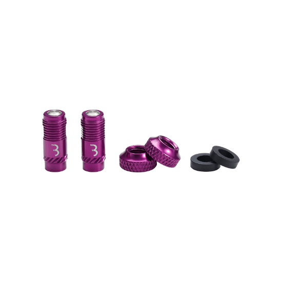 Koncovky ventilů BBB CORE CAP Purple (x2)