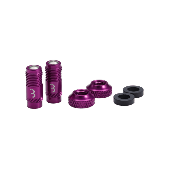Koncovky ventilů BBB CORE CAP Purple (x2)