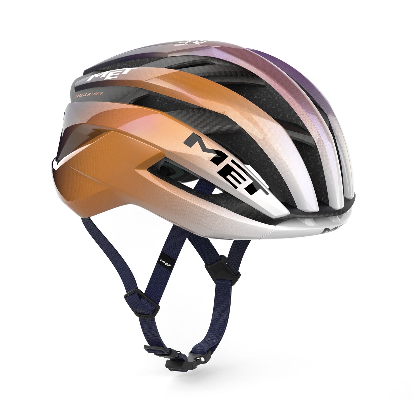 MET TRENTA 3K CARBON UAE TEAM ADQ 2026 Violet/Orange Helmet