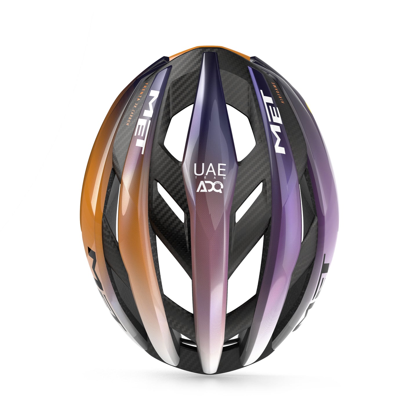 MET TRENTA 3K CARBON UAE TEAM ADQ 2026 Violet/Orange Helmet