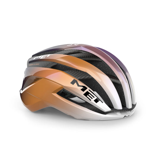 MET TRENTA 3K CARBON UAE TEAM ADQ 2026 Fialová/oranžová přilba