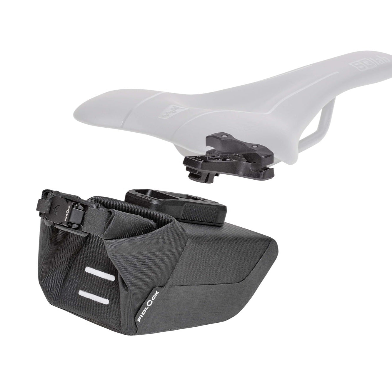 Sedlová brašna + Podpěra FIDLOCK PINCLIP SET Black