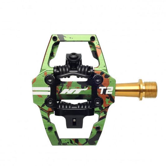 HT COMPONENTS T2 Titanium Camo Green pedály
