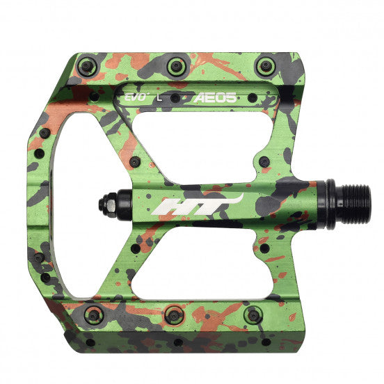 HT COMPONENTS AE05 Camo Green Ploché pedály