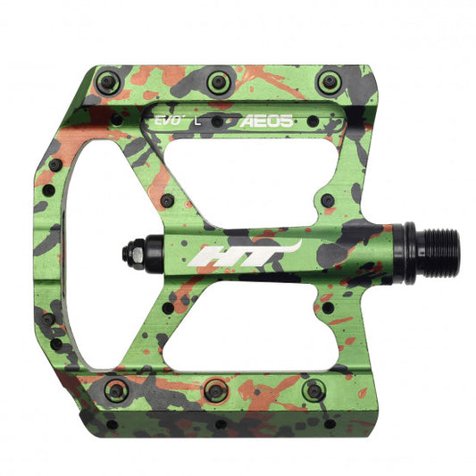 HT COMPONENTS AE05 Camo Green Ploché pedály