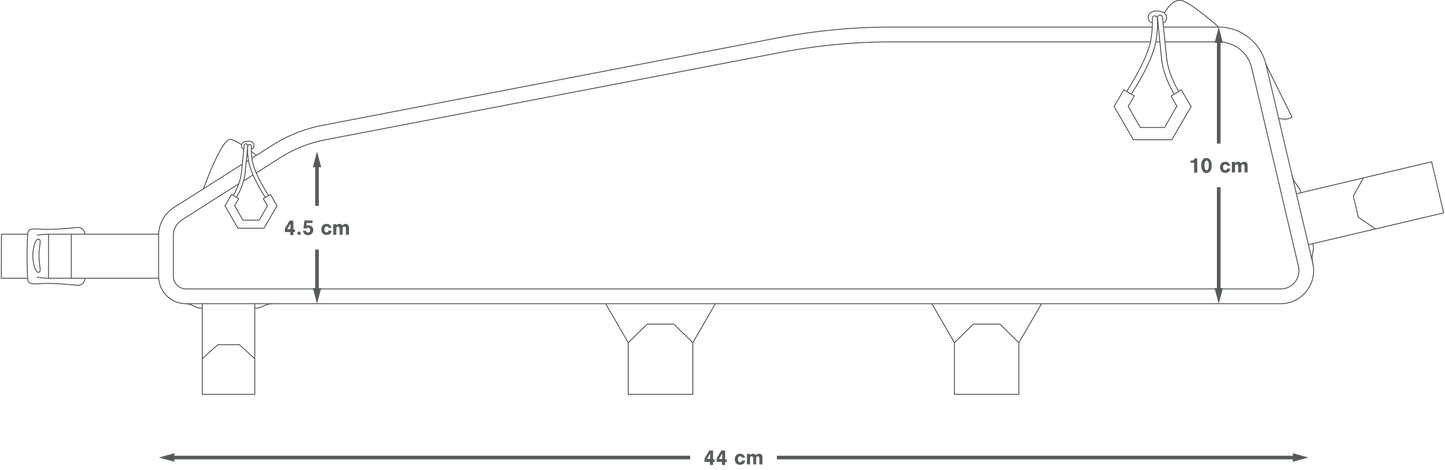 APIDURA RACING LONG TOP TUBE PACK 2 L Frame Bag Black